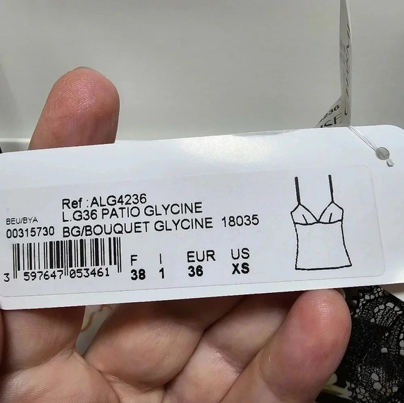 Lise Charmel Camisole Spagetti Top Floral Black Lace Patio Glycine size XS S - Picture 6 of 7